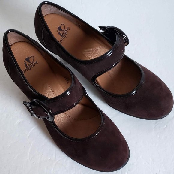 I LOVE COMFORT Genuine Leather suede Mary Janes pumps shoes size 6.5 - 7 - Picture 1 of 5